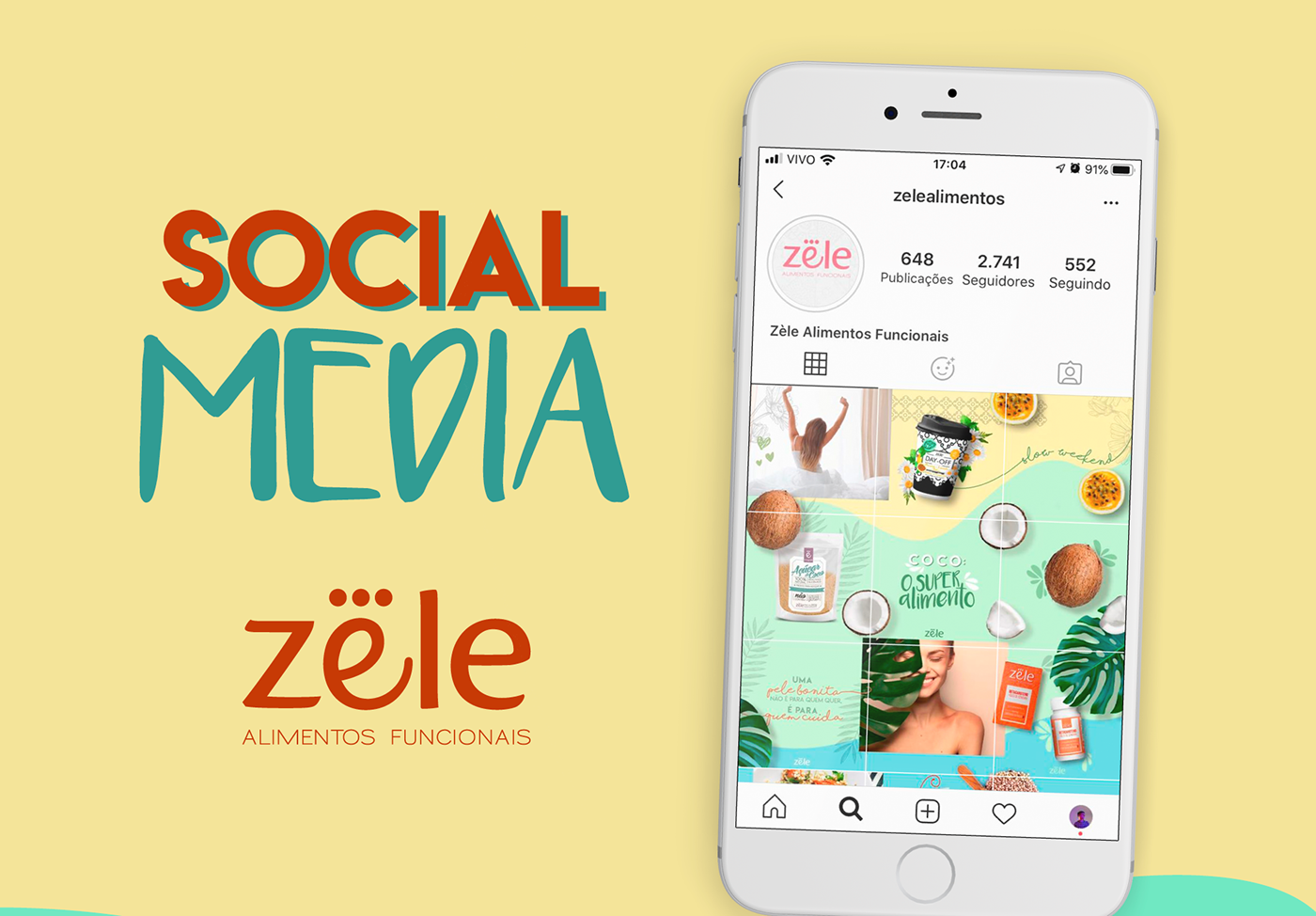 zele Alimentos Funcionais Health saúde social media Redes Sociais natural puzzle feed instagram feed