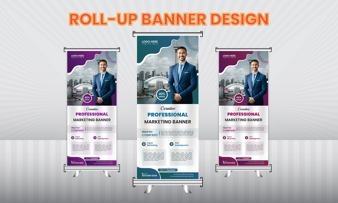 rollup rollup banner design brand identity marketing   artistvect DL Flyer Design template x banner design Advertising 
