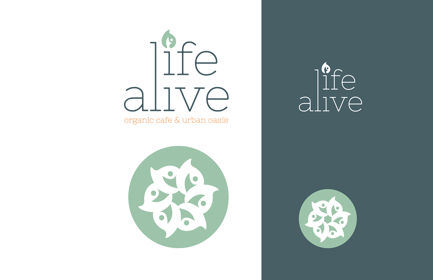 Rebrand life alive vegan graphic design 