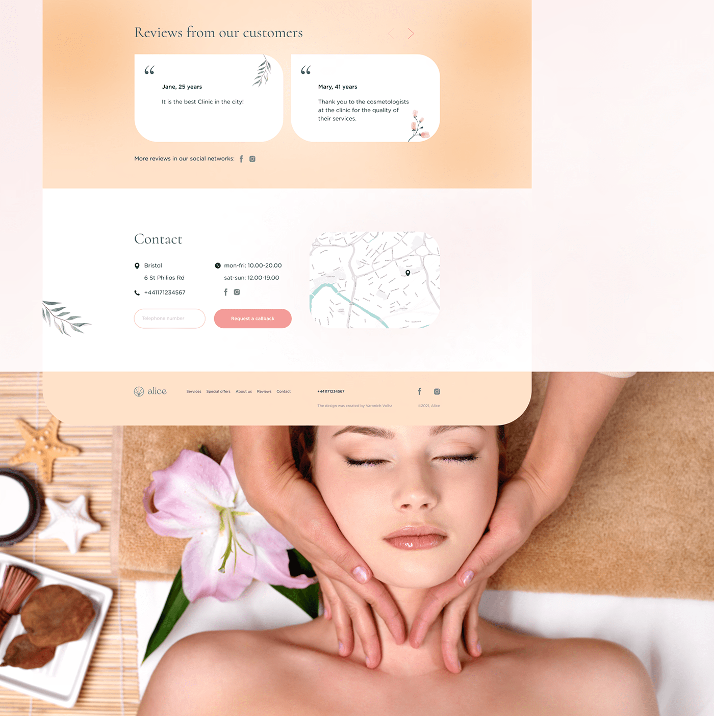 beauty Cosmetology Figma landing page UI UI/UX ux Web Design  Website лендинг