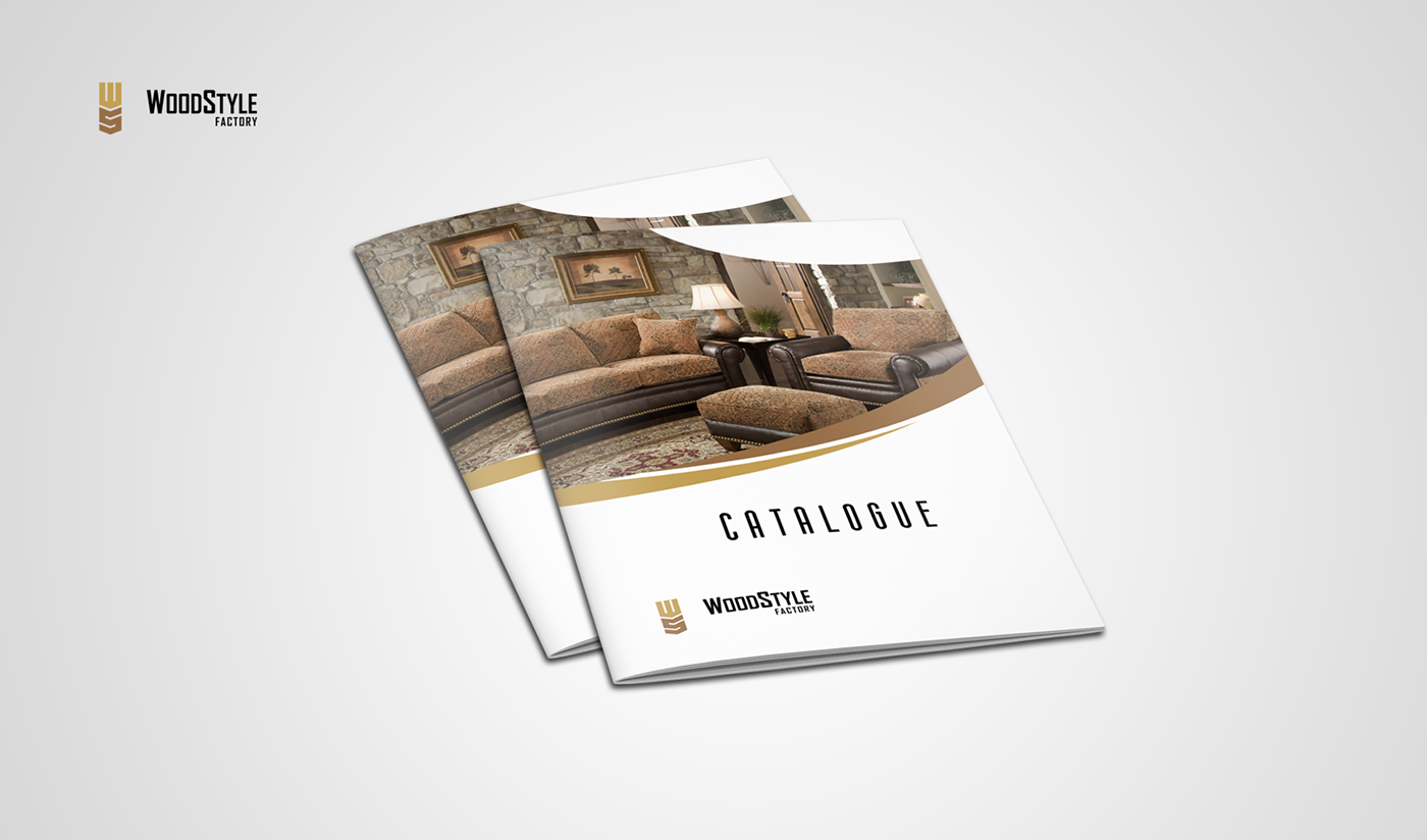 profile Catalogue brochure magazine factory furniture Mockup wood Classic old