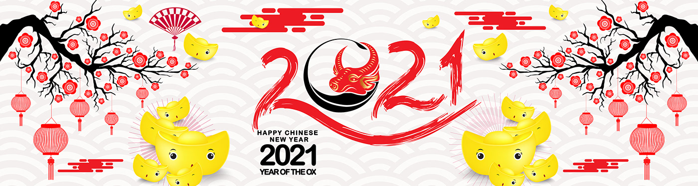 banner happy new year 2021 Year of the Ox