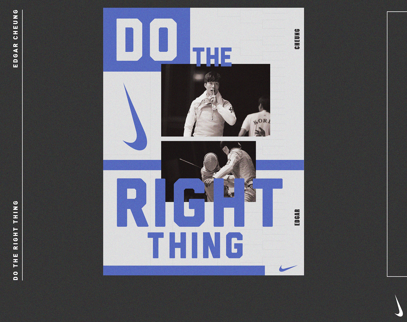 sport typography   hongkong asia Nike poster bold print Duotone athlete