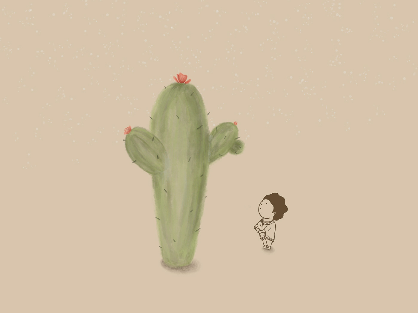 cactus desert flower hurt ILLUSTRATION  Overcome pain watercolour 상처 선인장