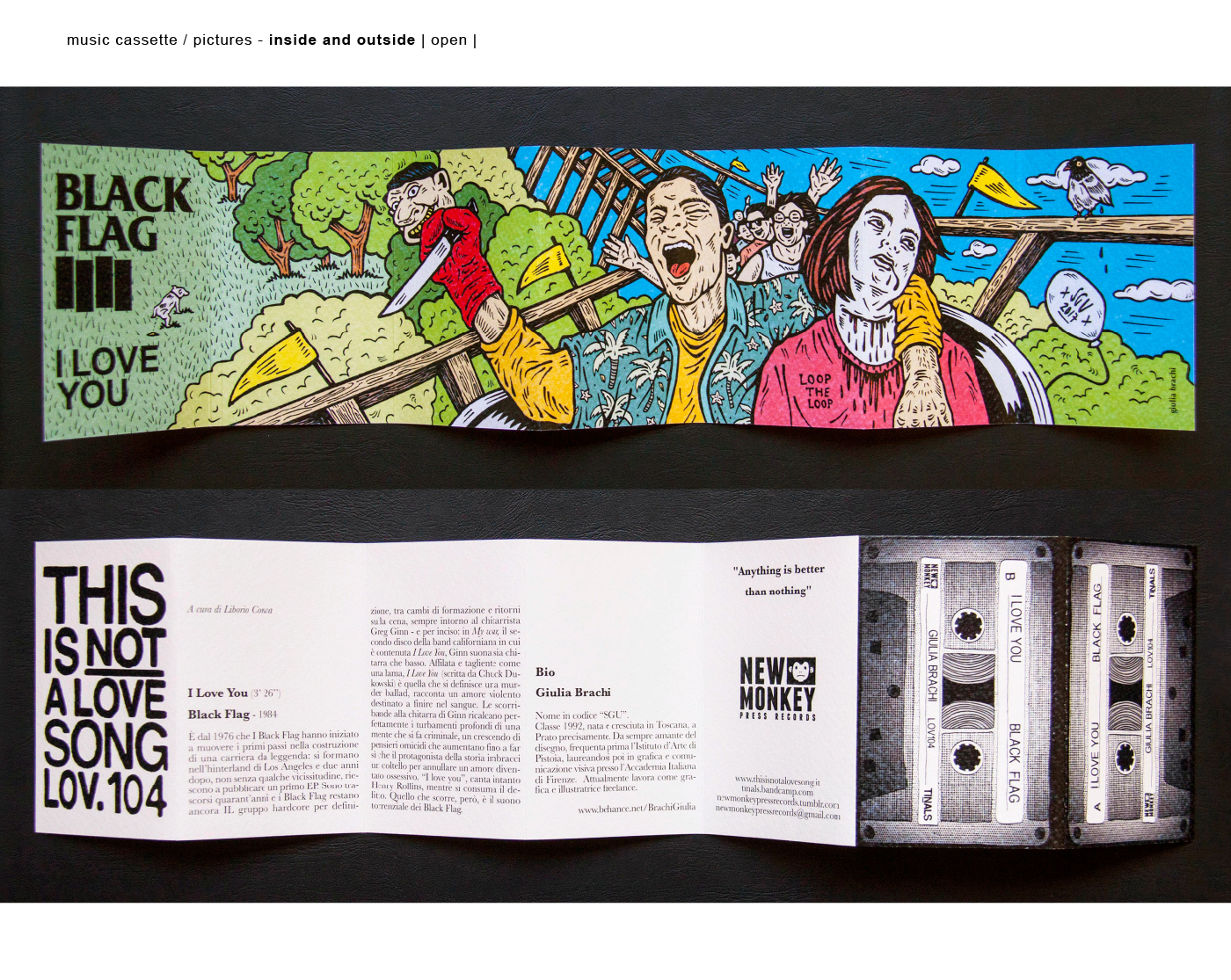 tinals thisisnotalovesong blackflag ILLUSTRATION  punk music cassette graphic design 