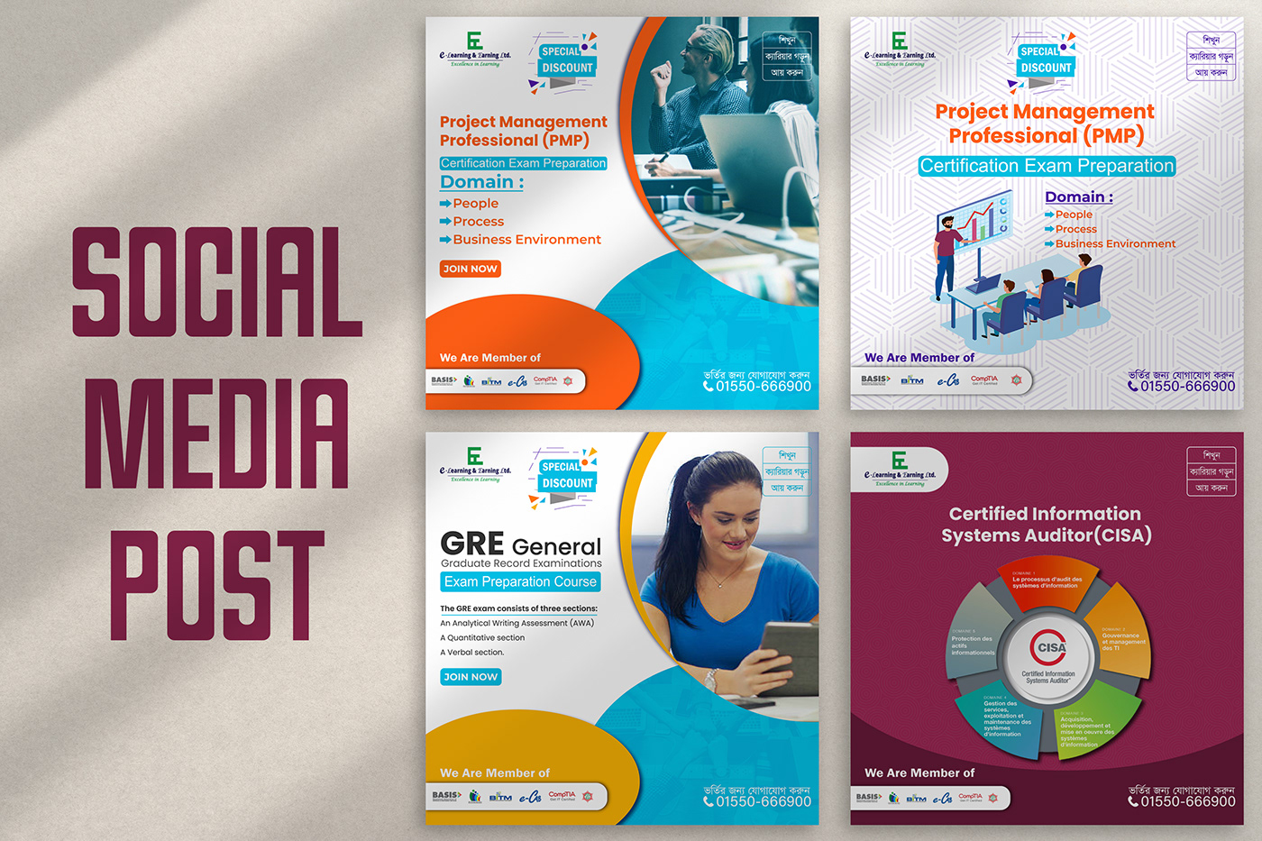 PMP Project Management GRE CISA courses graphic design  marketing   Socialmedia Advertising 