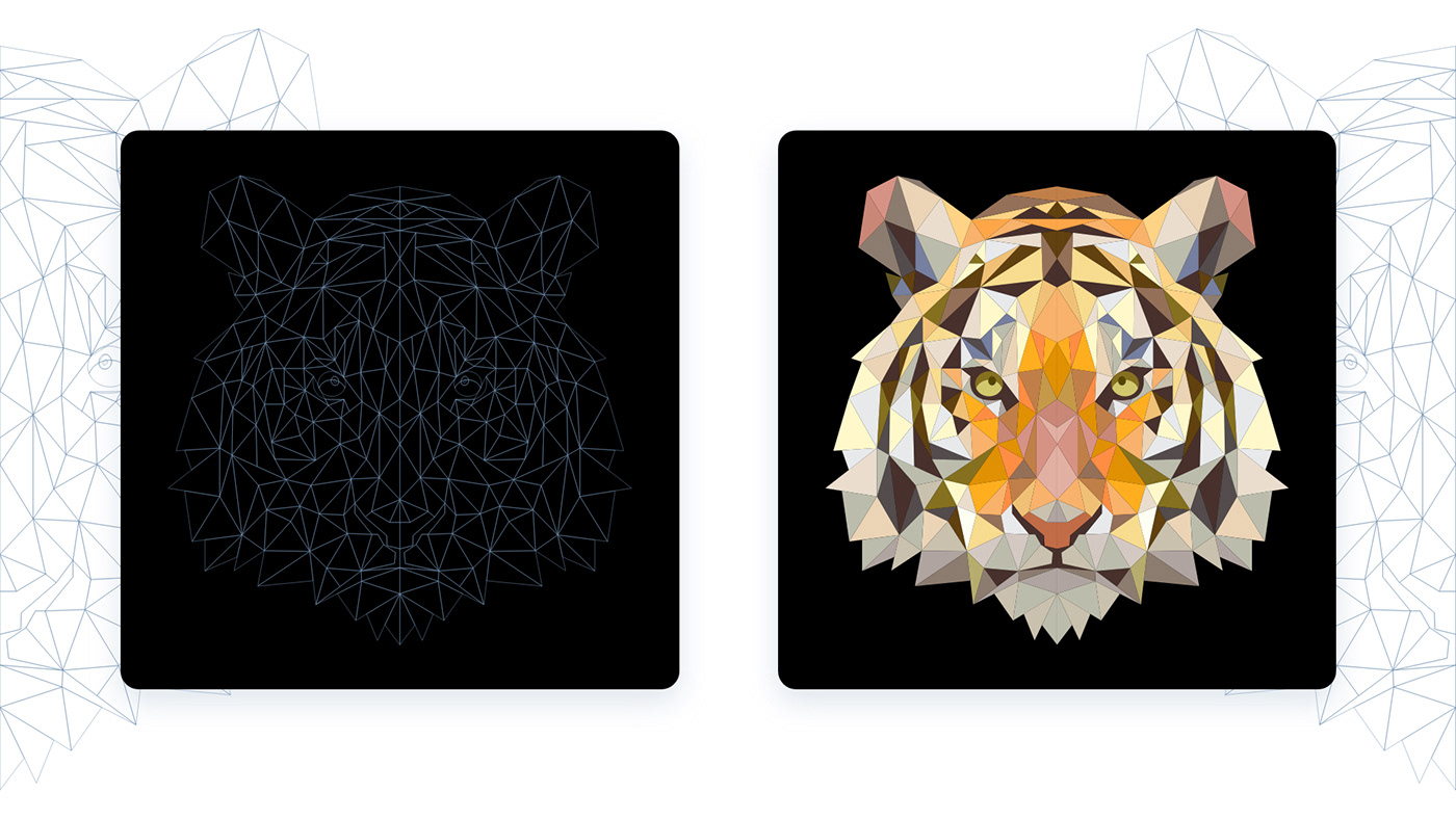 Geometric Polygon graphic design  illustraton animals