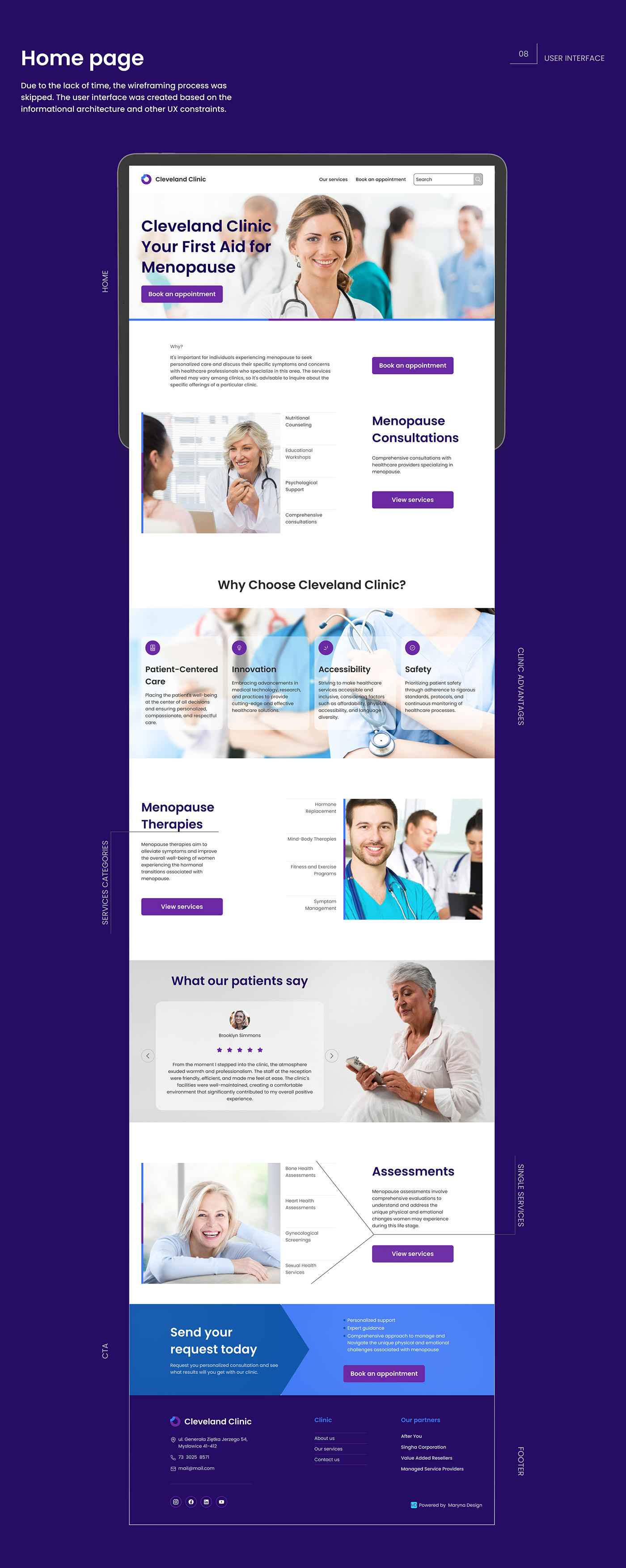 ux/ui landing page clinic menopause design Web Design  user interface Figma user experience Website