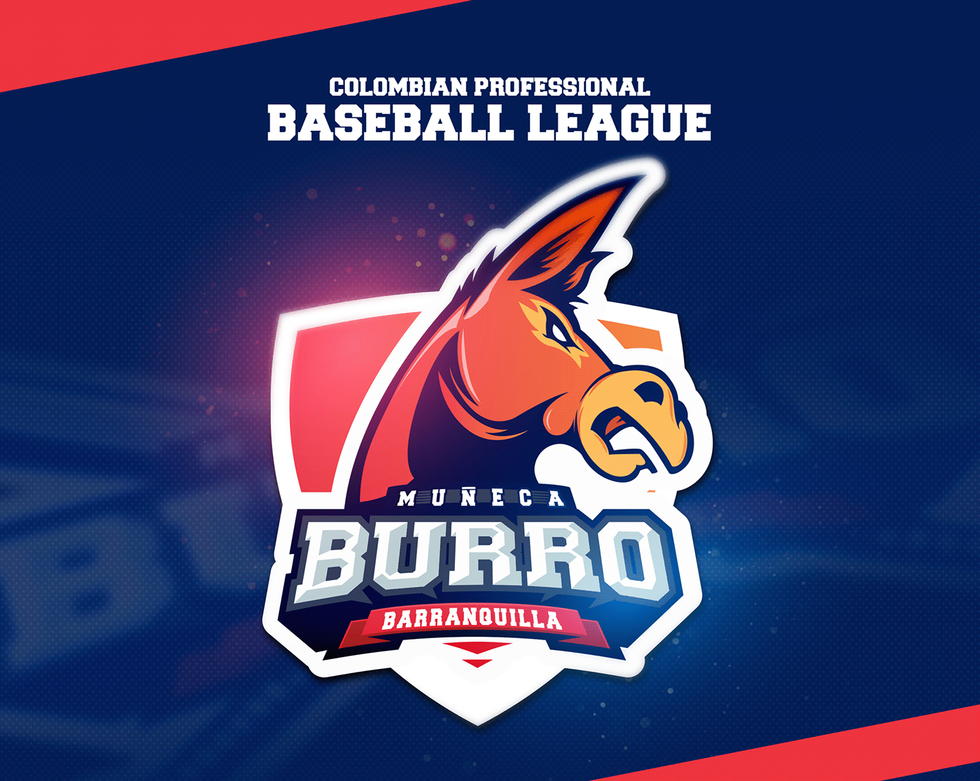 colombia barranquilla baseball league brand logo design