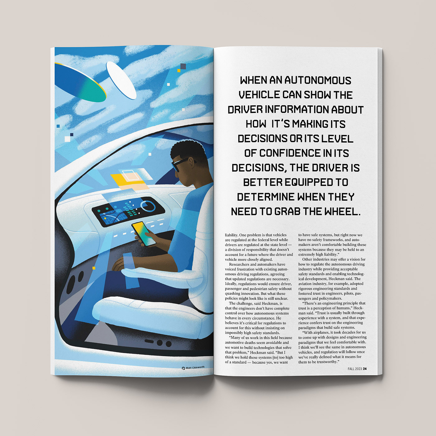editorial ILLUSTRATION  Editorial Illustration University magazine Technology ai Autonomous automotive   future