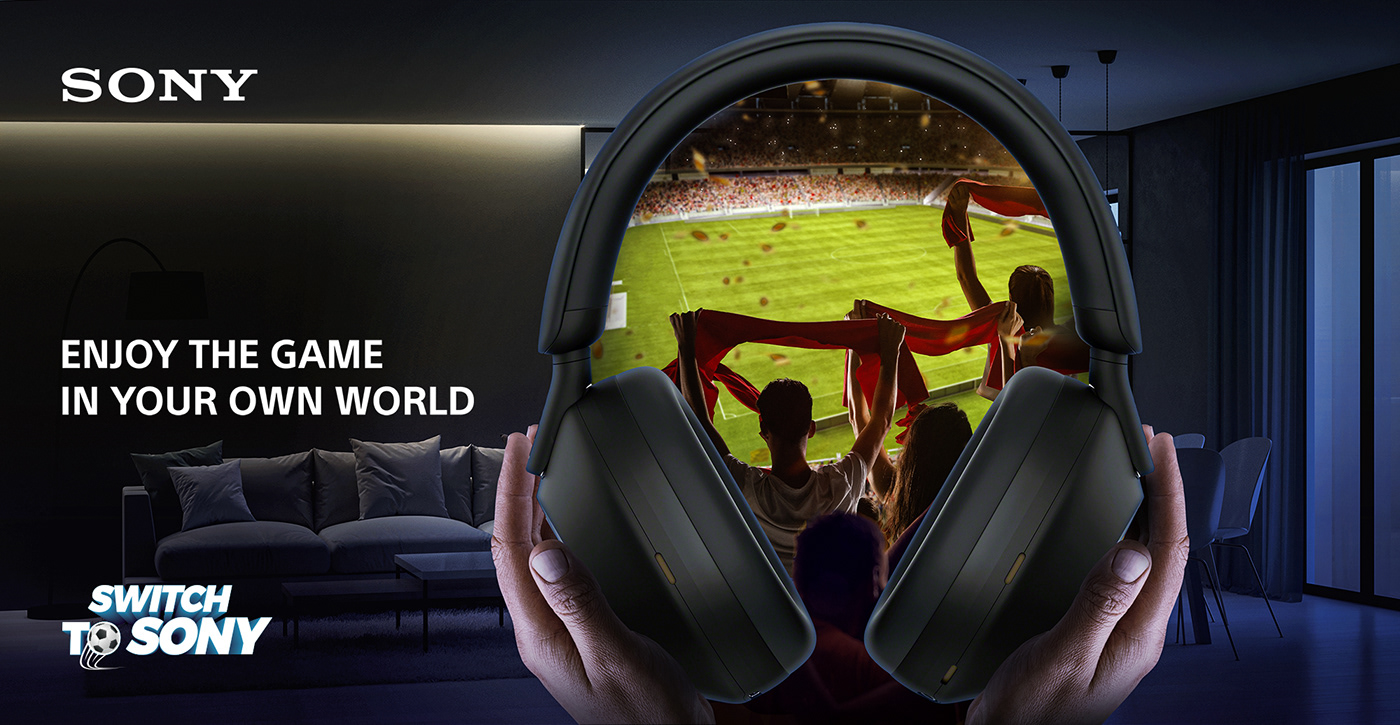 Sony football Sports Design soccer Socialmedia post audiovisual headphones stadium