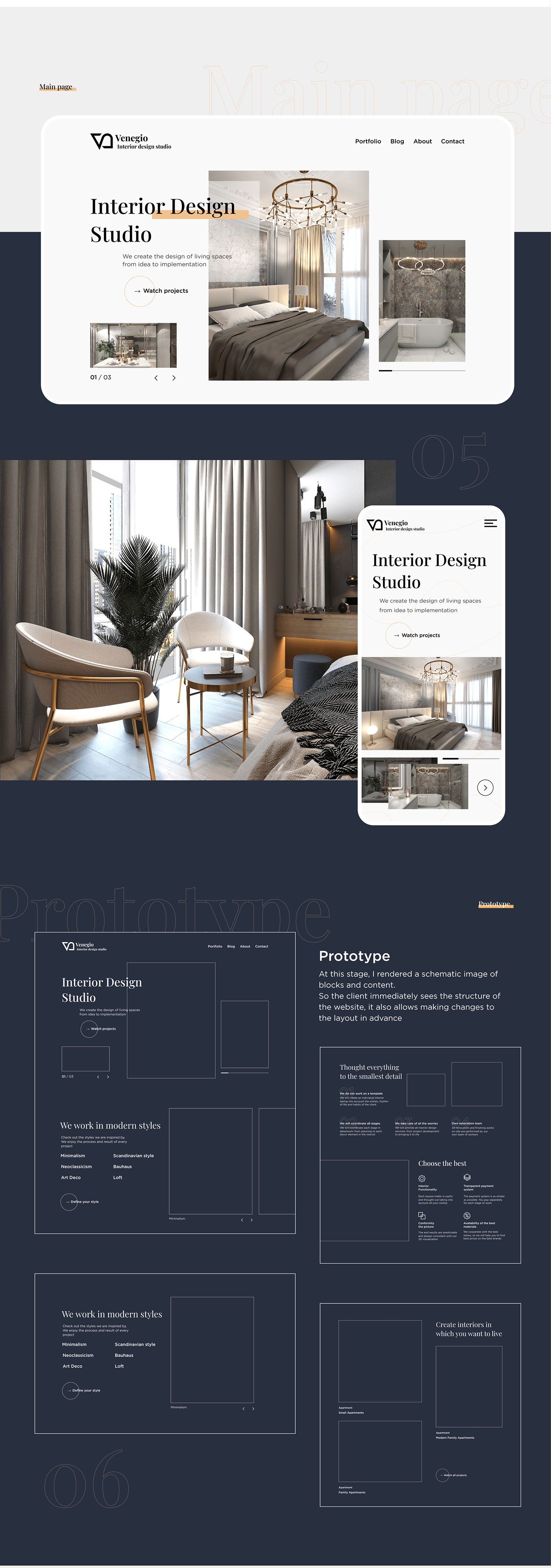 decor design Interior interior studio webdesign landing page studio UI ux Web Design 