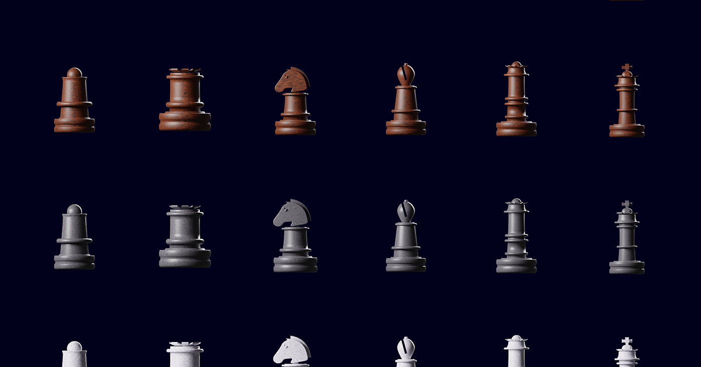 3D 3D chess blender blender3d case study design chess design modeling Render