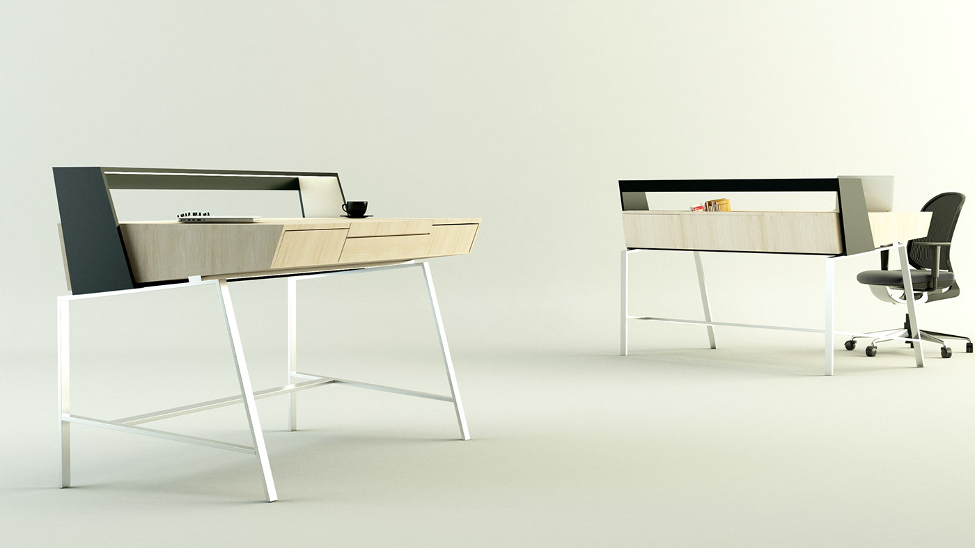 table design minimal Worktable functional furniture design  product design  desk