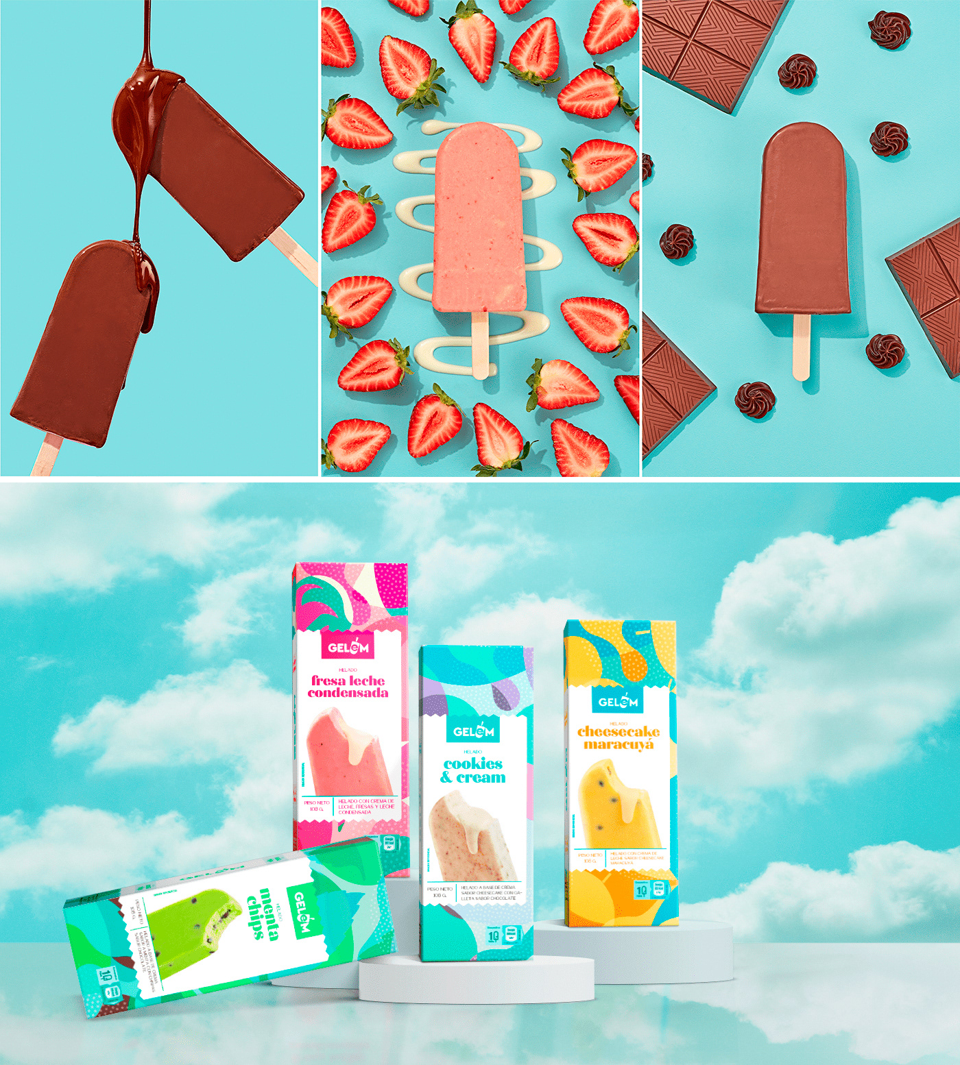 ice cream Packaging pastel pop sweet visual identity branding  colorful colors Fun
