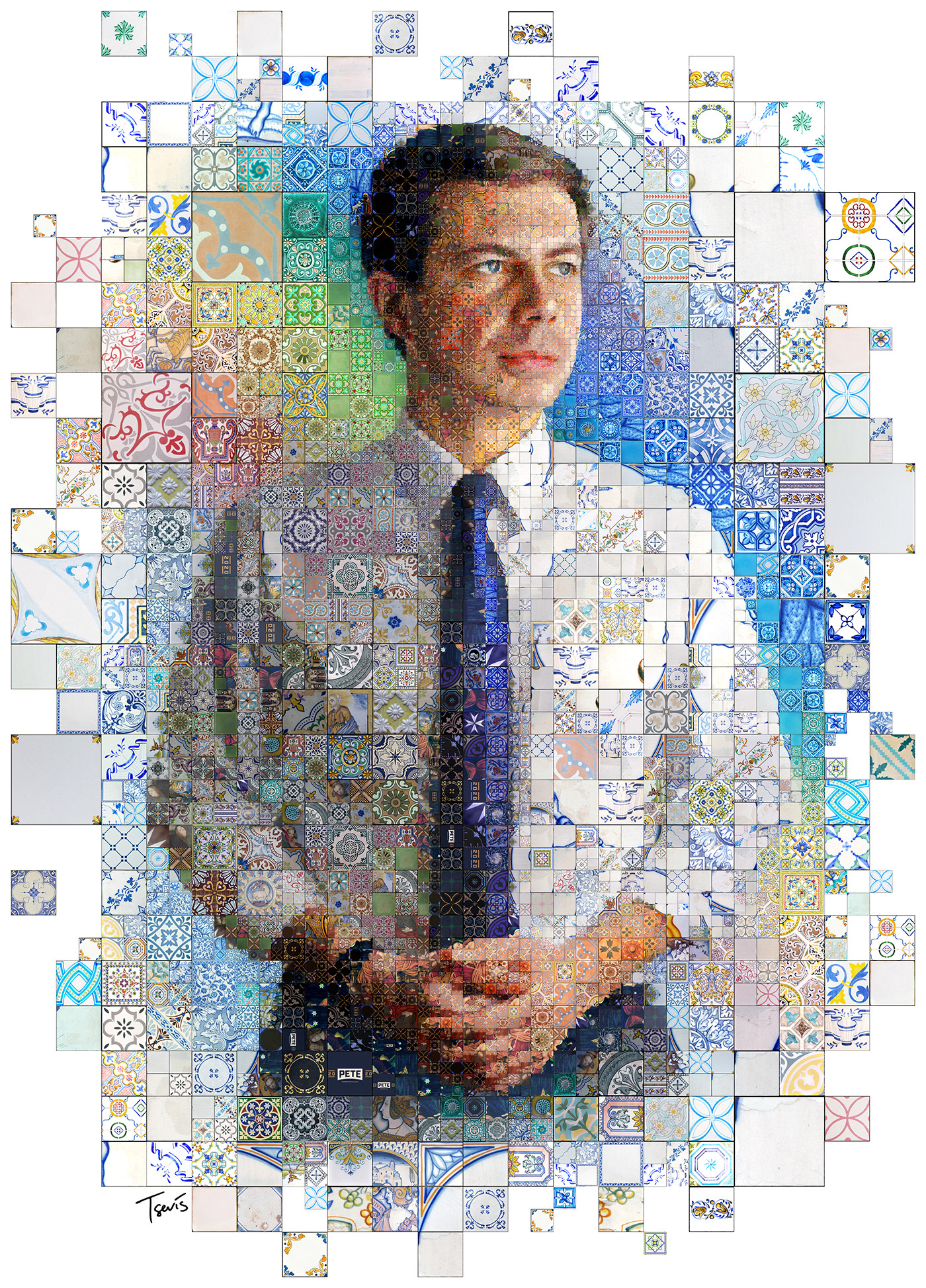 politics photomosaic collage visual design democrats Pete buttigieg Propaganda poster Elections Primaries