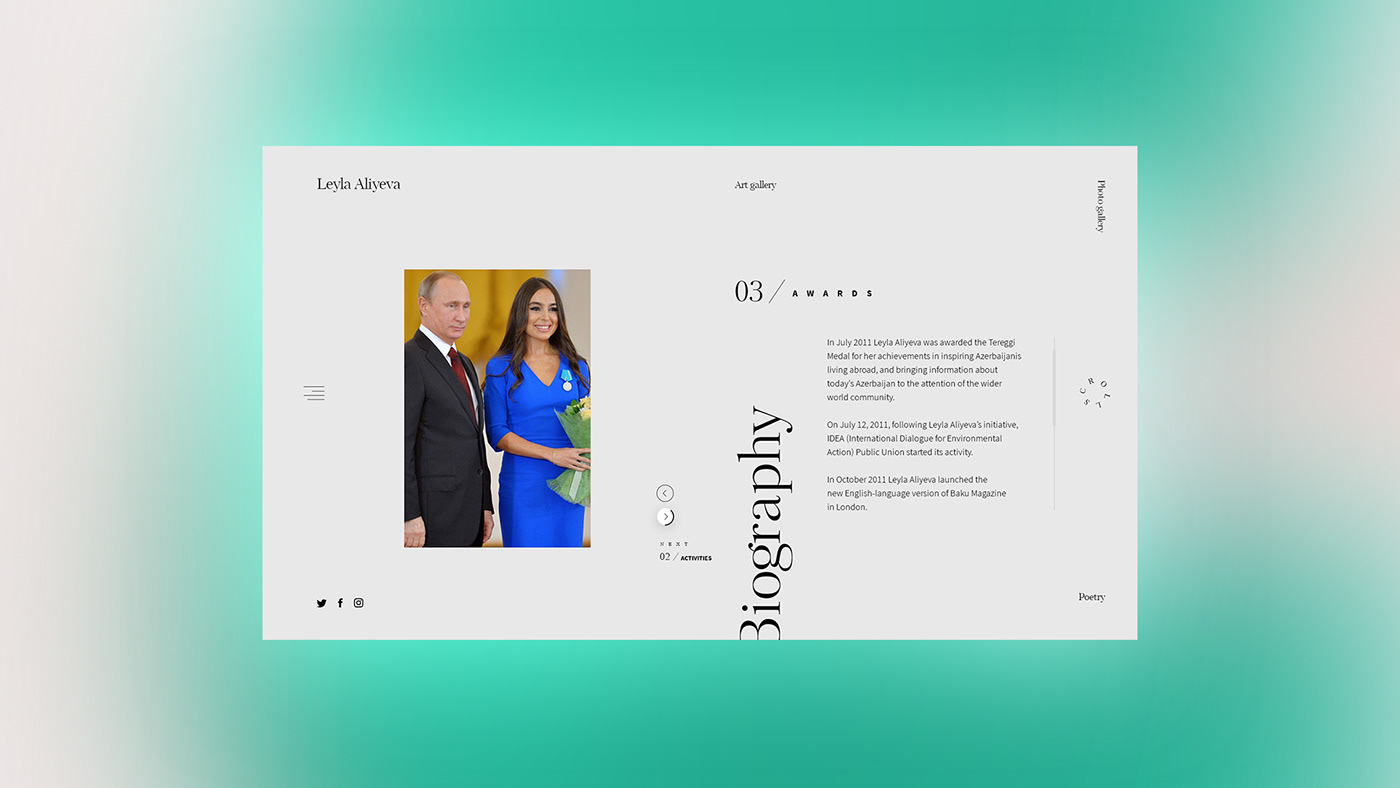 azerbaijan biography ui design UI/UX Webdesign Website