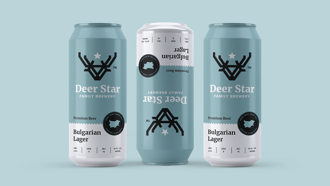 beer deer Packaging beer can can brewery star retro branding retro identity branding 