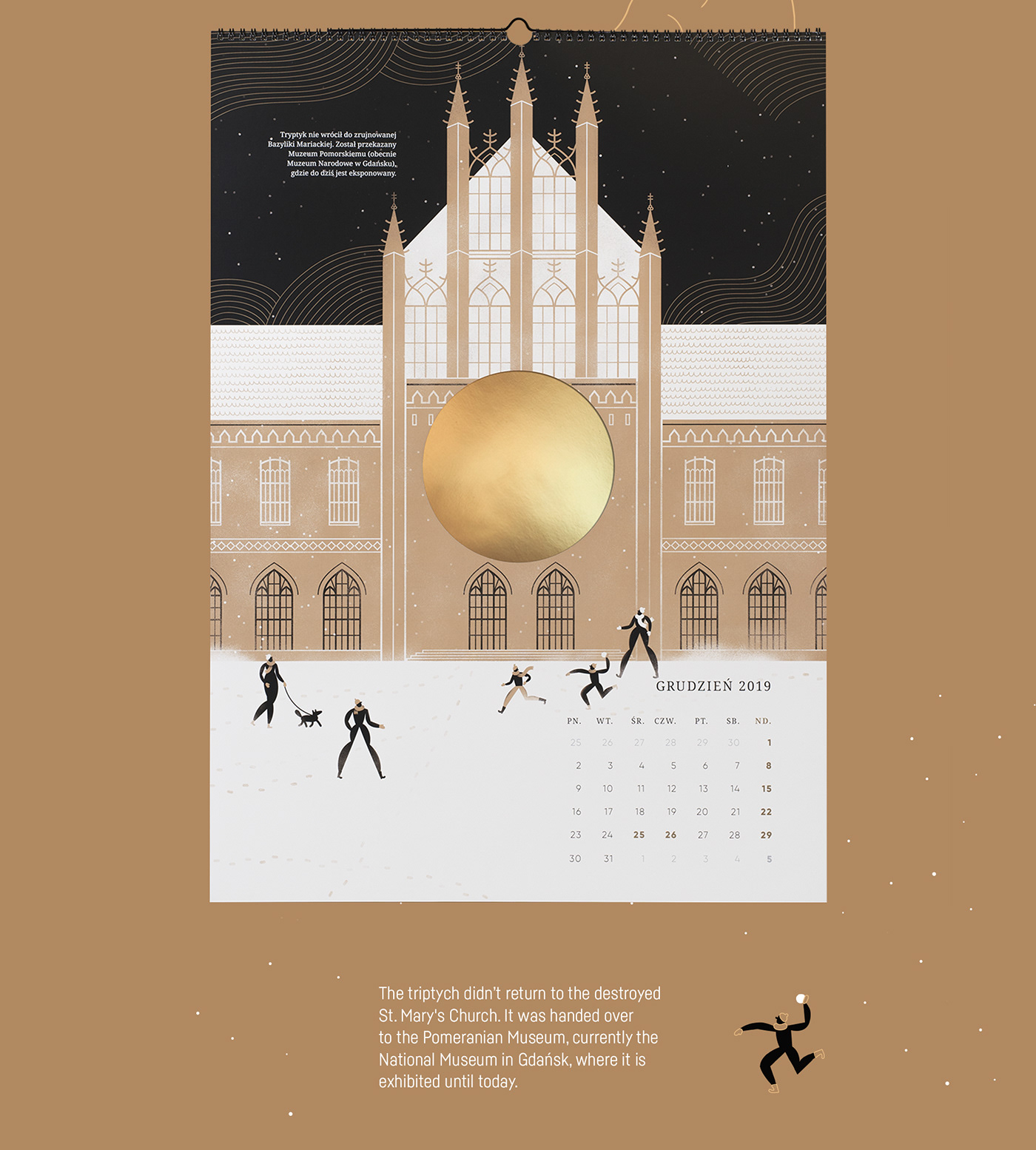 graphic design  Hans Memling print ILLUSTRATION  Memling calendar Last Judgement gold Printing