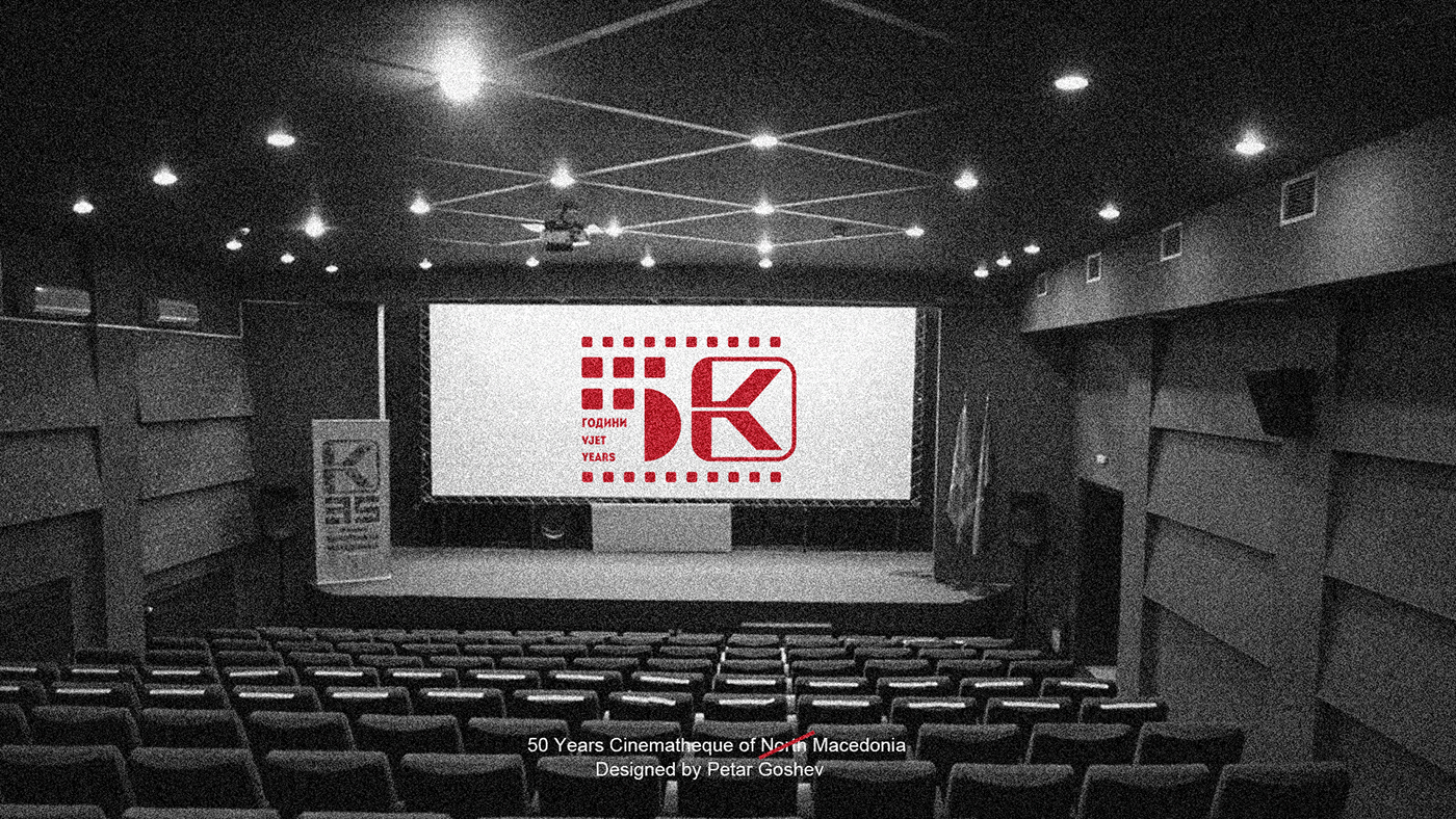 Logo Design Illustrator graphics branding  photoshop cinematheque Cinema 50 years years minimal