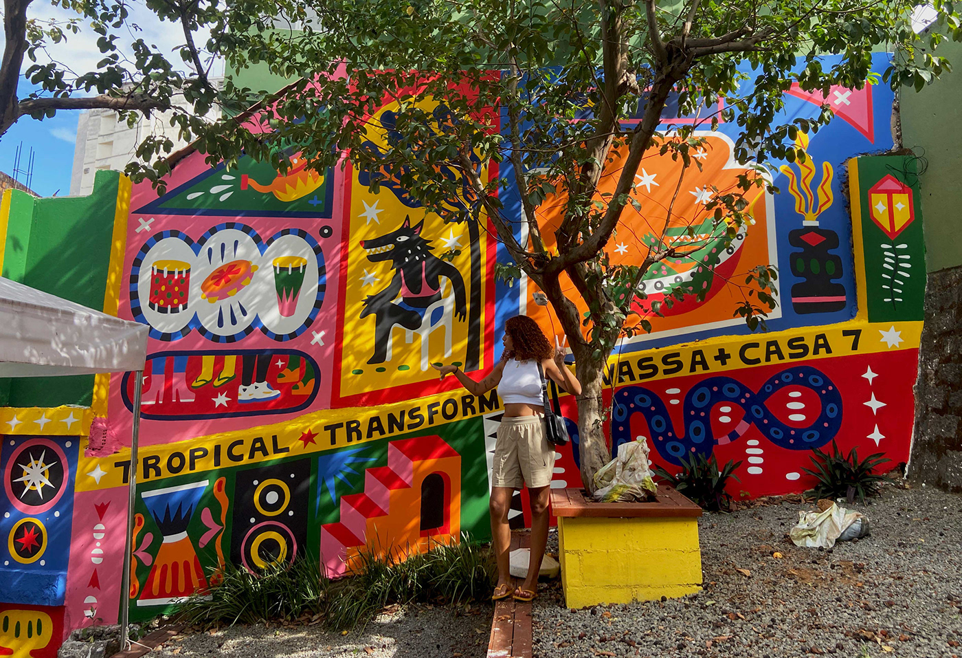Brazil Graffiti Mural music painting   Tropical Urban venue wall art murales