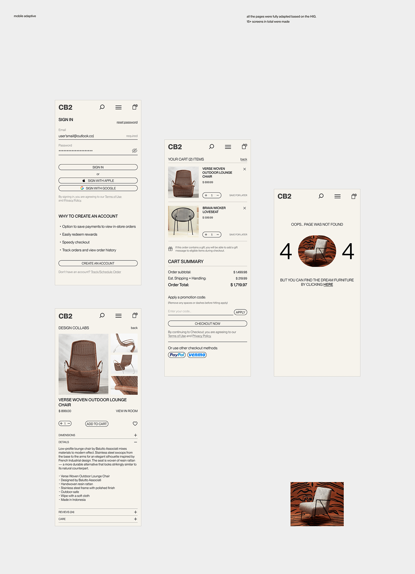 Adaptive e-commerce Minimalism mobile design redesign uikit visual design Webdesign Website
