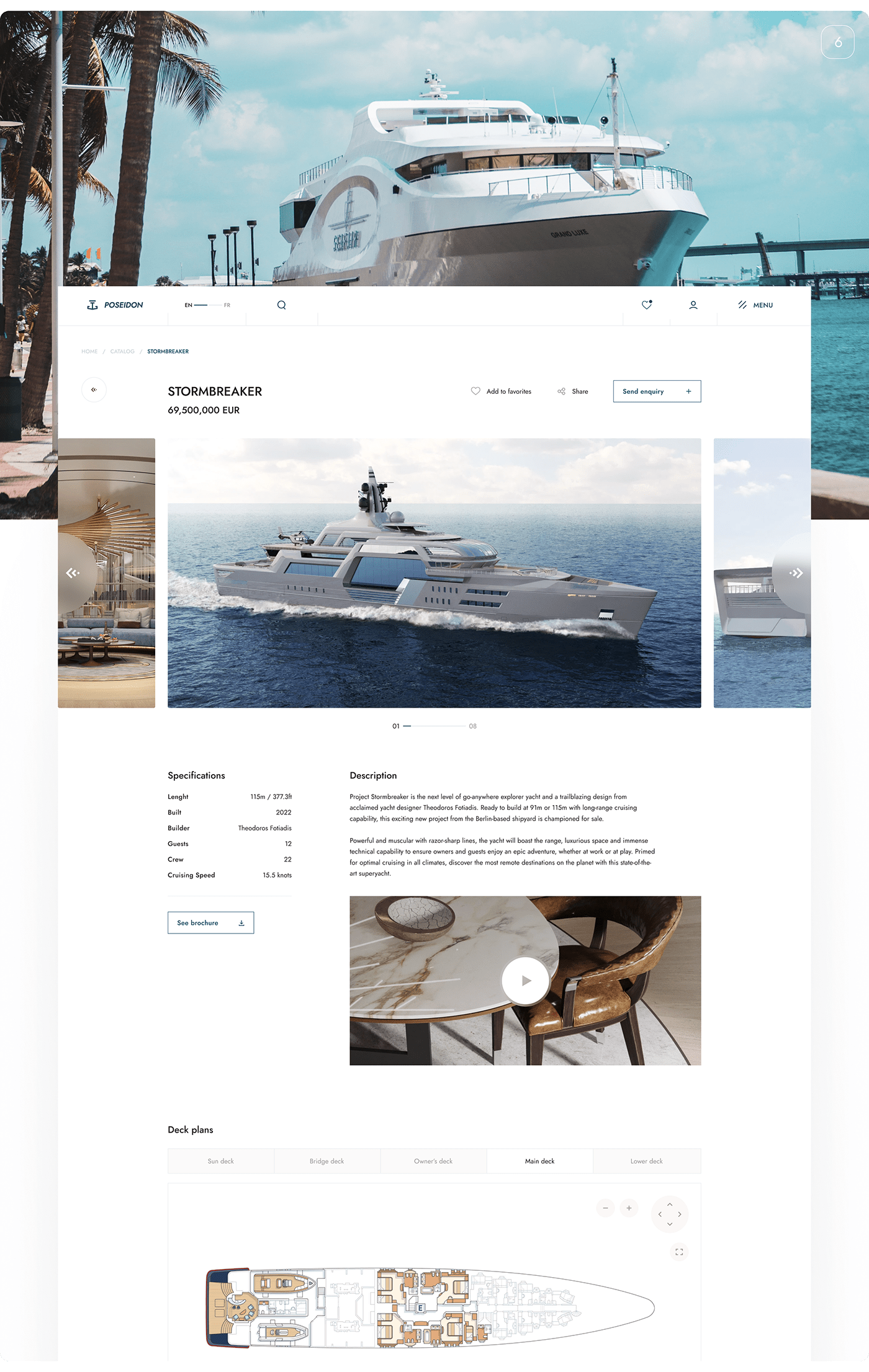 business clean Ecommerce luxury minimal modern Ocean Rent Website yacht