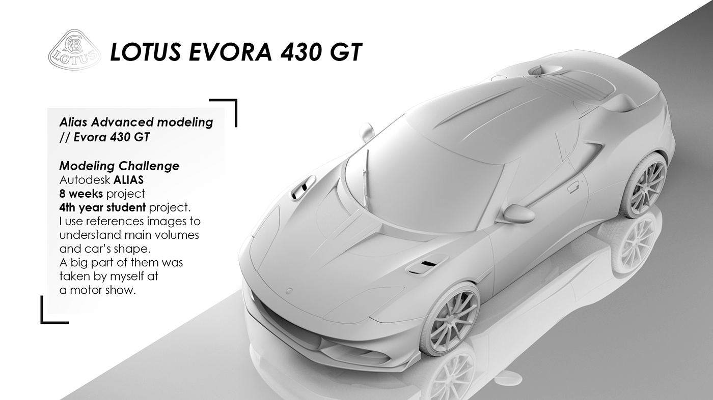 Lotus Évora automotive   modeling Alias Autodesk 3D car Digital Model