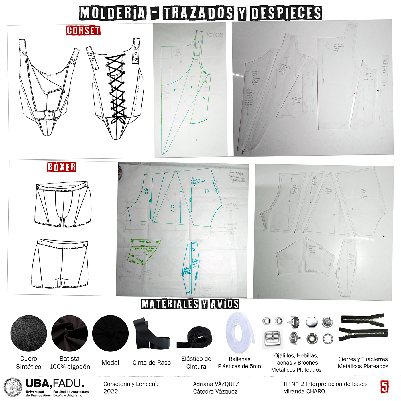 Corsetería Cuero sintético diseño fadu indumentaria lenceria lingerie uba underwear vazquez
