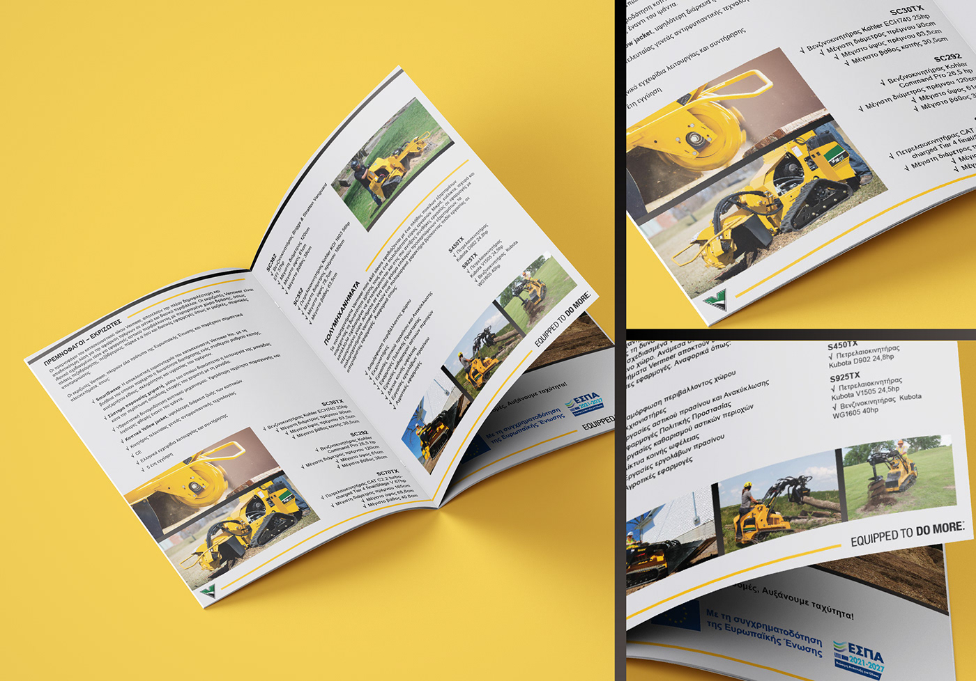 design Graphic Designer brochure print design  rollup roll up banner heavy machinery construction print advertising vermeer