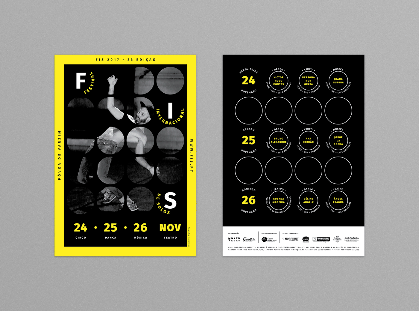 festival solo Performance visual identity circle circles grids yellow black White contrast
