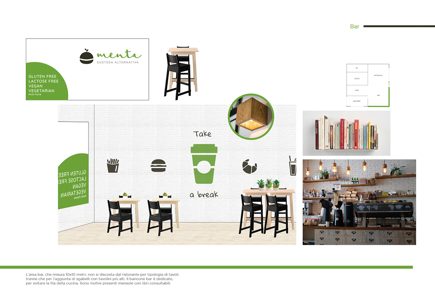 interior design  EGD Environmental Graphic Design Fast food Progettazione Interni