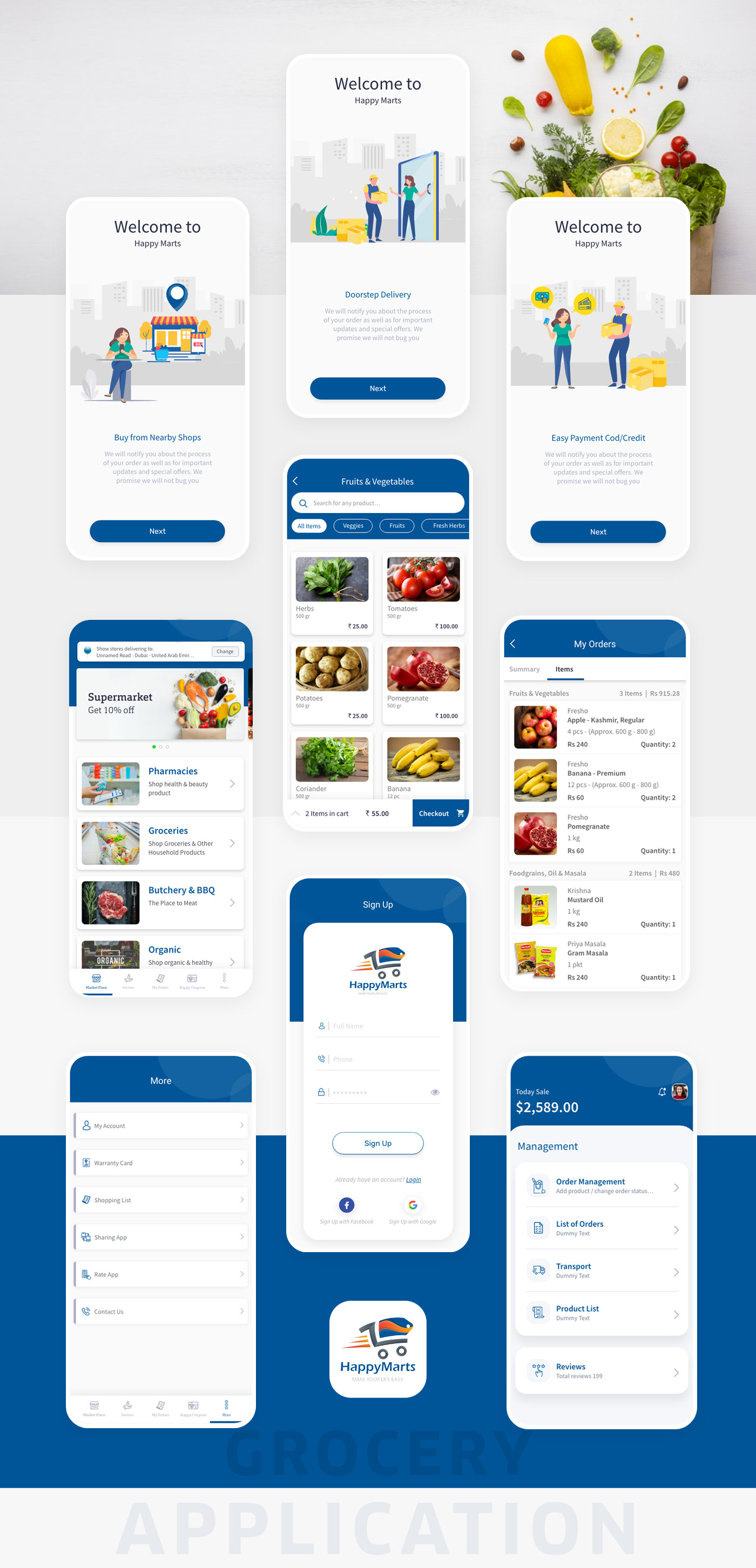 #grocery application design inspirational management mobile Onboarding Shopping Shops uiux