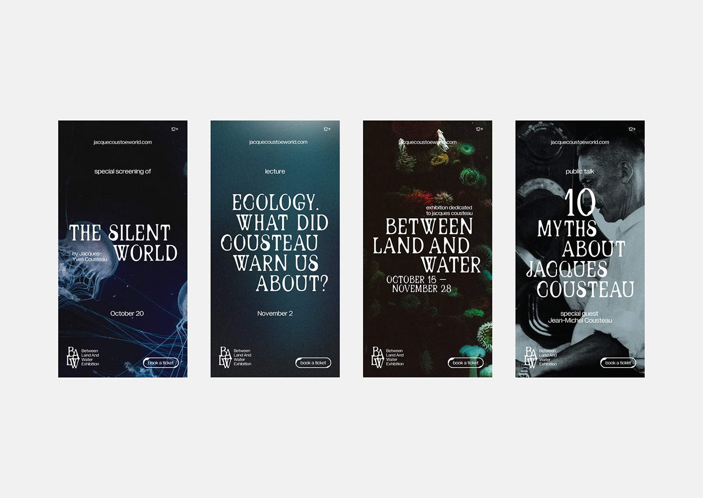 exhibition identity identity Jacques Cousteau Jacques-Yves Cousteau Marine design merch design student project typeface design underwater