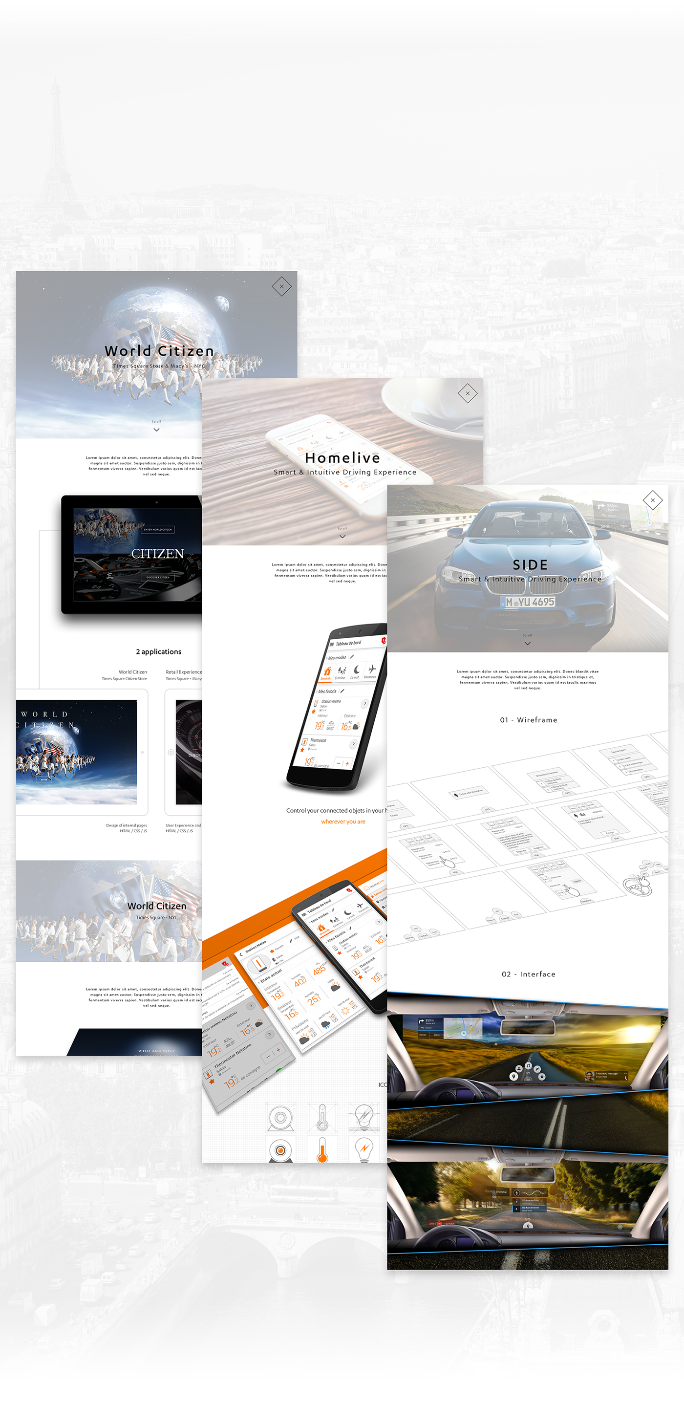 portfolio ux UI Webdesign Paris nyc photoshop HTML css Web Interface