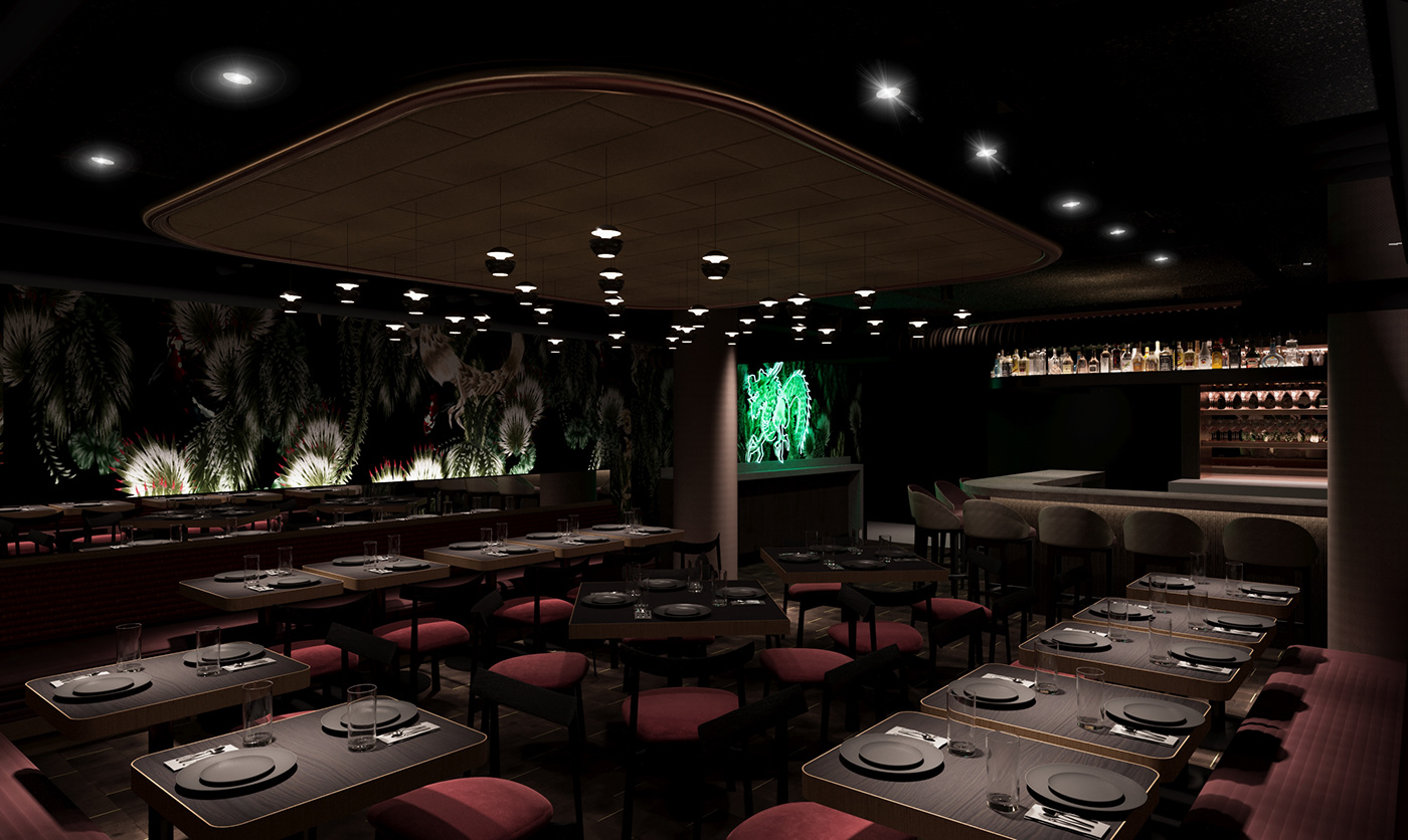 bar Cellar copper Food  Hospitality interior design  luxury nyc Planta restaurant