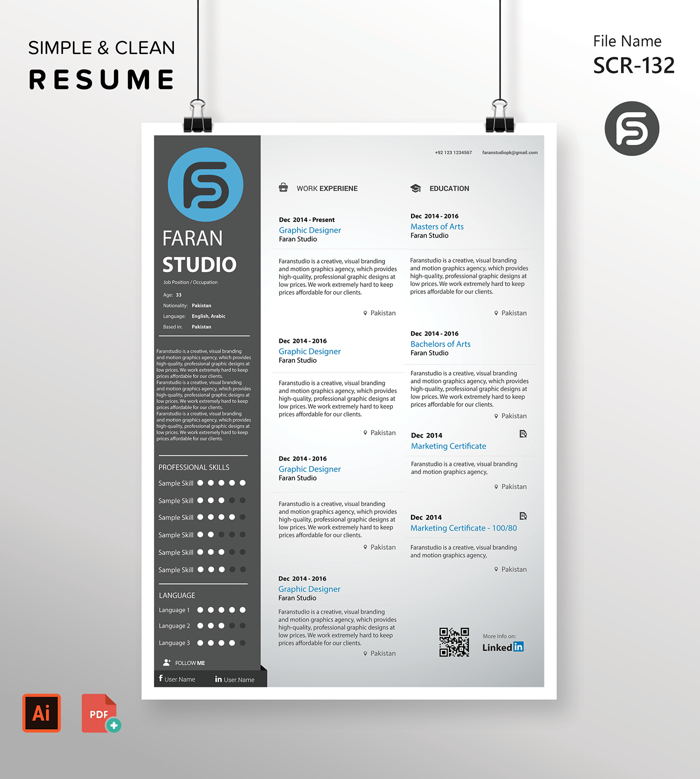 CV CV template Mockup Modern Resume portfolio psd Resume resume design template