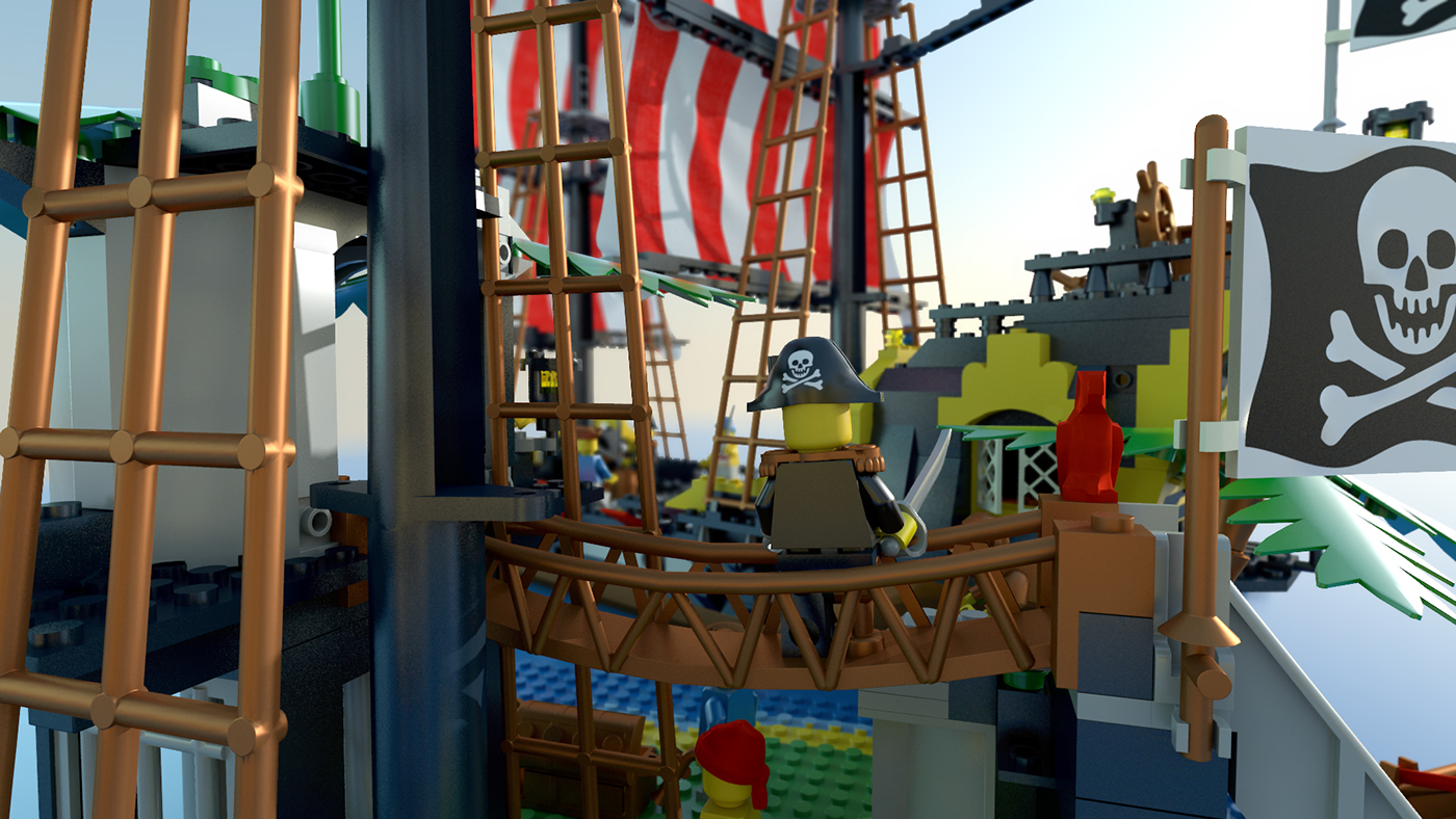 LEGO pirates Render toy Photography  3dsmax 3D VINTAGELEGO OLDLEGOSETS