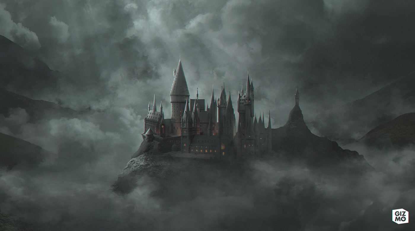 atmosphere Castle fantasy harry potter hogwart Matte Painting photomanipulation sorcerer wizard