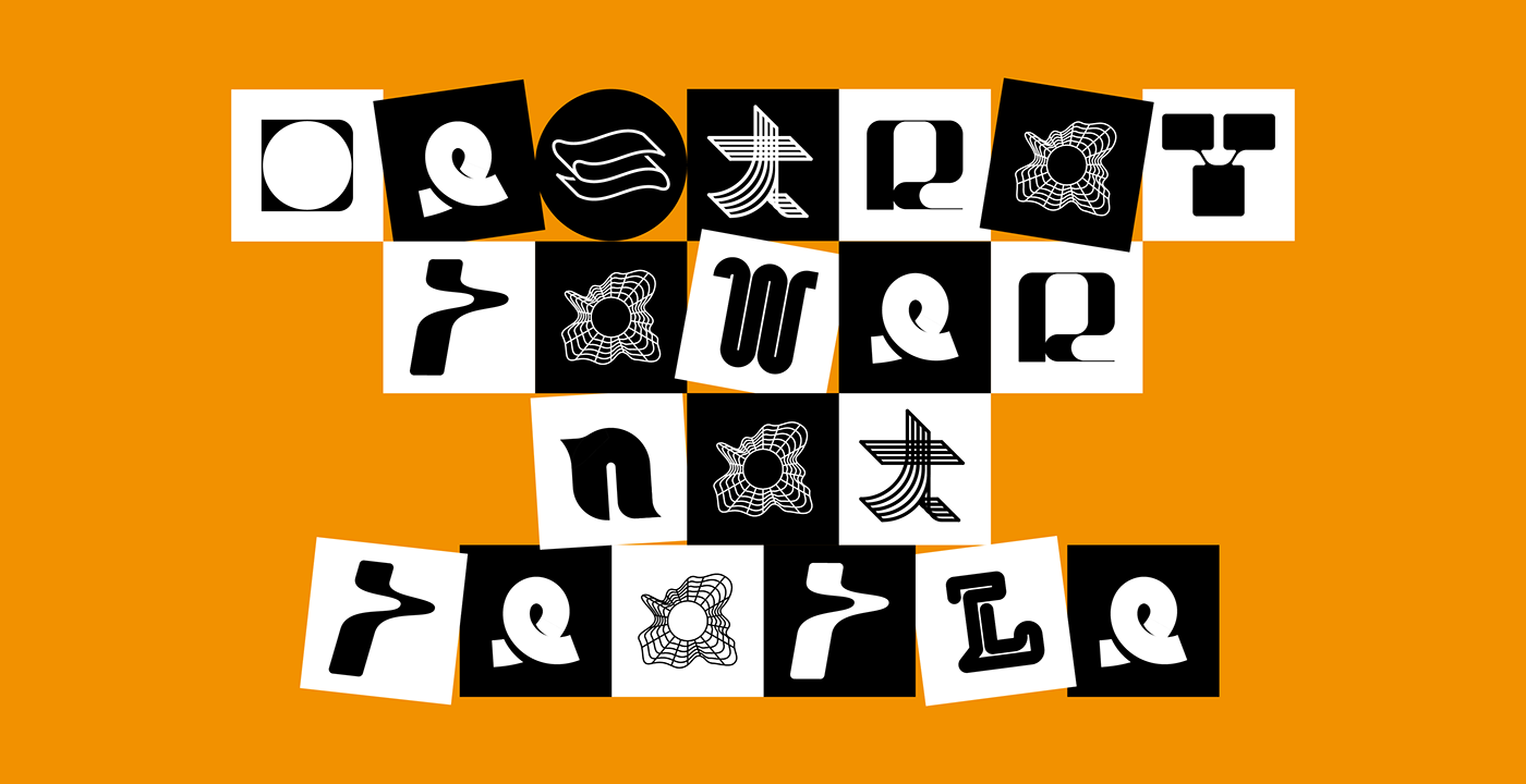36daysoftype punk blackandwhite vector letters alphabet geometric bauhaus destijl minimal