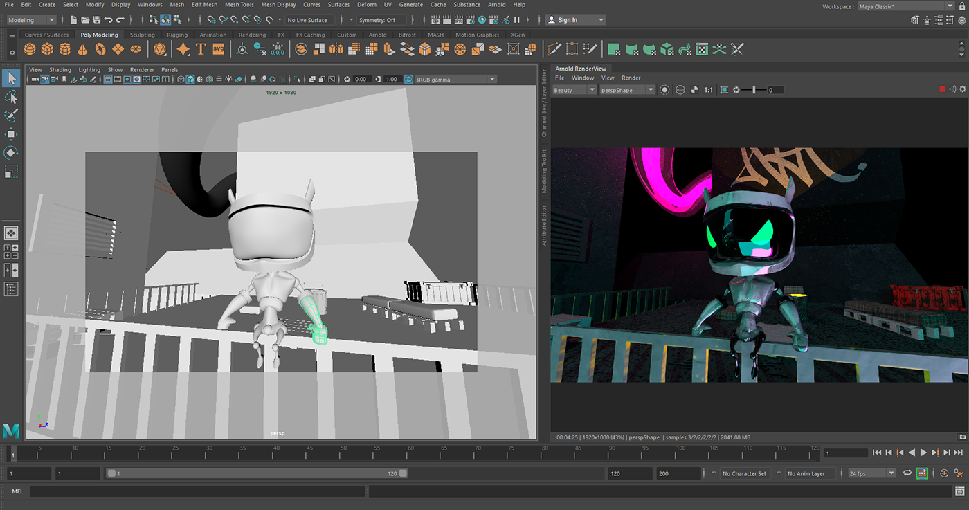 3D Character design  Environment design Maya substance Cyberpunk city robot