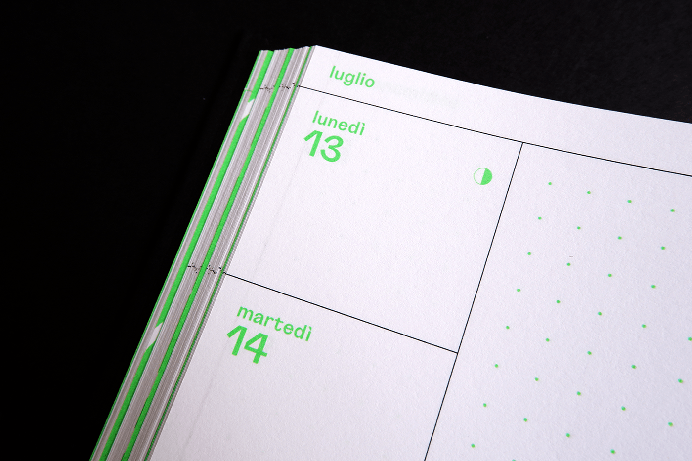 editorial typography   Kinetic Type Diary grid design pantone 2020s fluo season