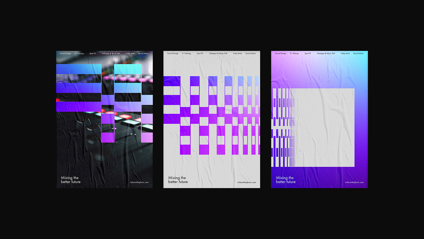 Posters we did as part of branding project for Milan, sound designer from Belgrade.