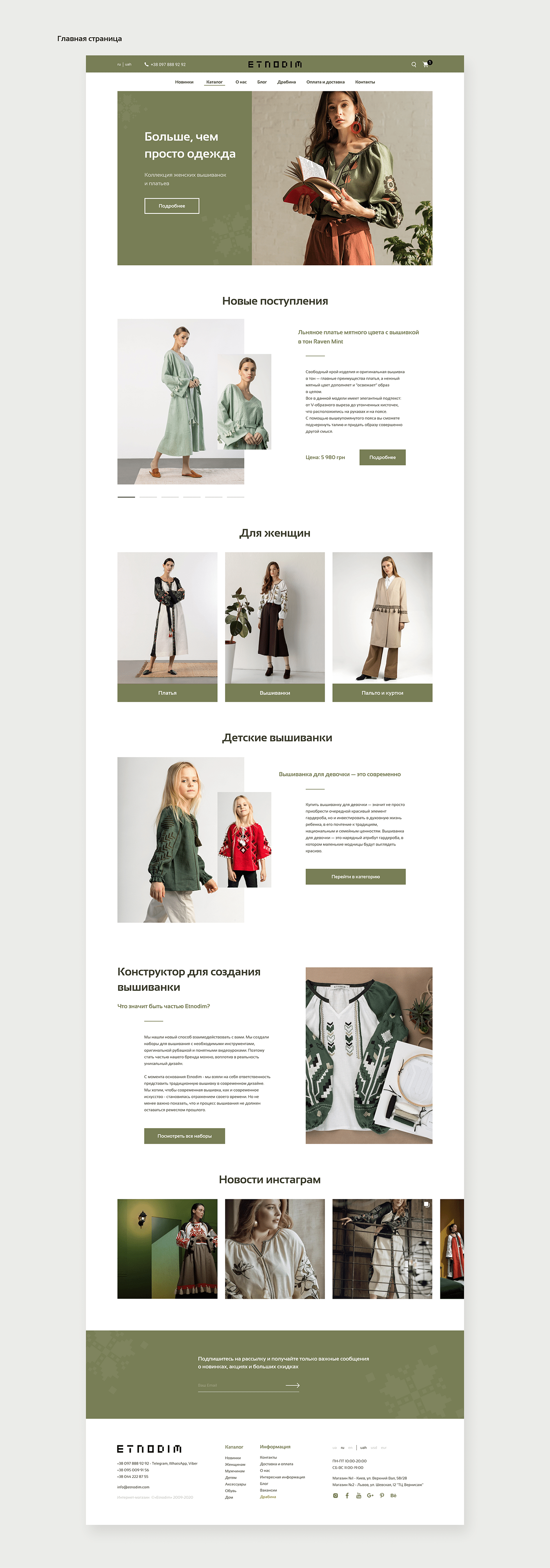 Redesign concept for Etnodim online store website.