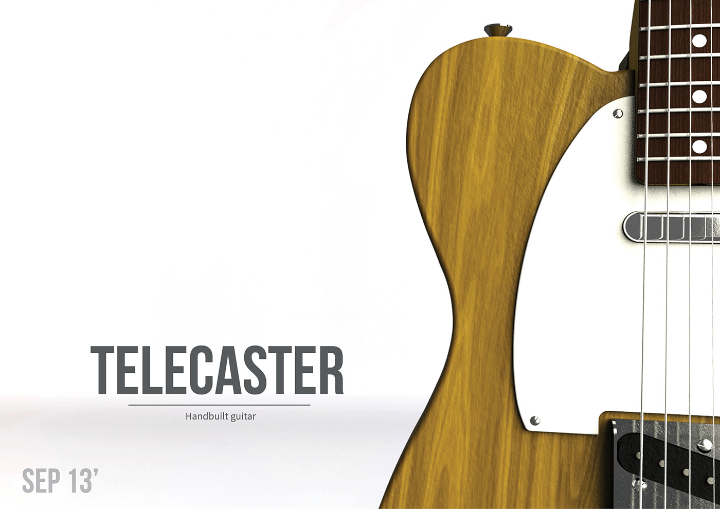 product design  prototype Handbuilt Render 3D CAD industrial design  guitar Telecaster