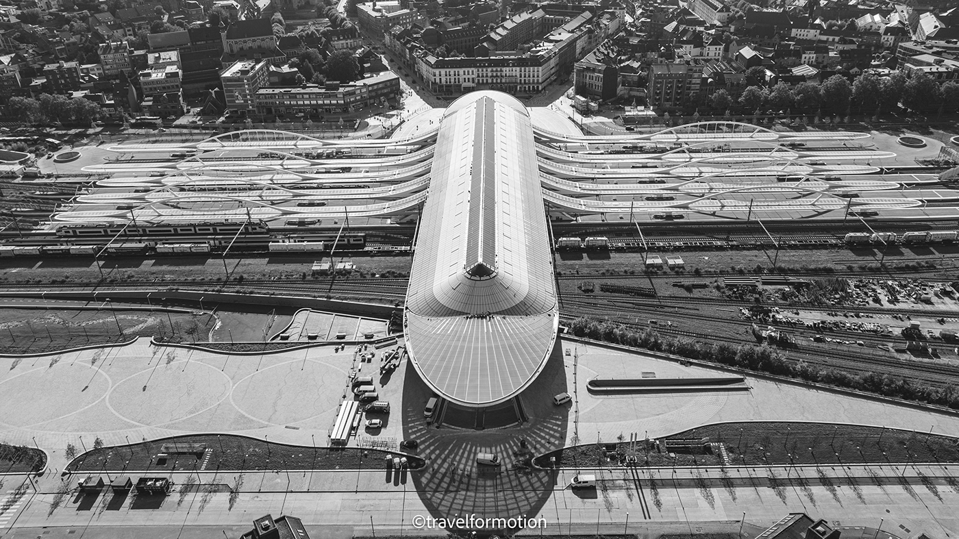 calatrava architecture STATION belgium Bergen Aerial architecturephotography aerialphotography Calatrava's train station