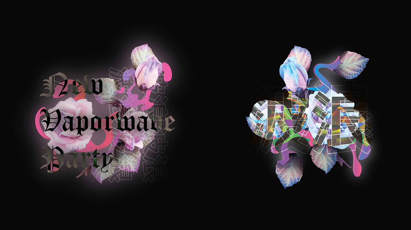 collage design gothic graphic design  polygraphy vaporwave web-punk