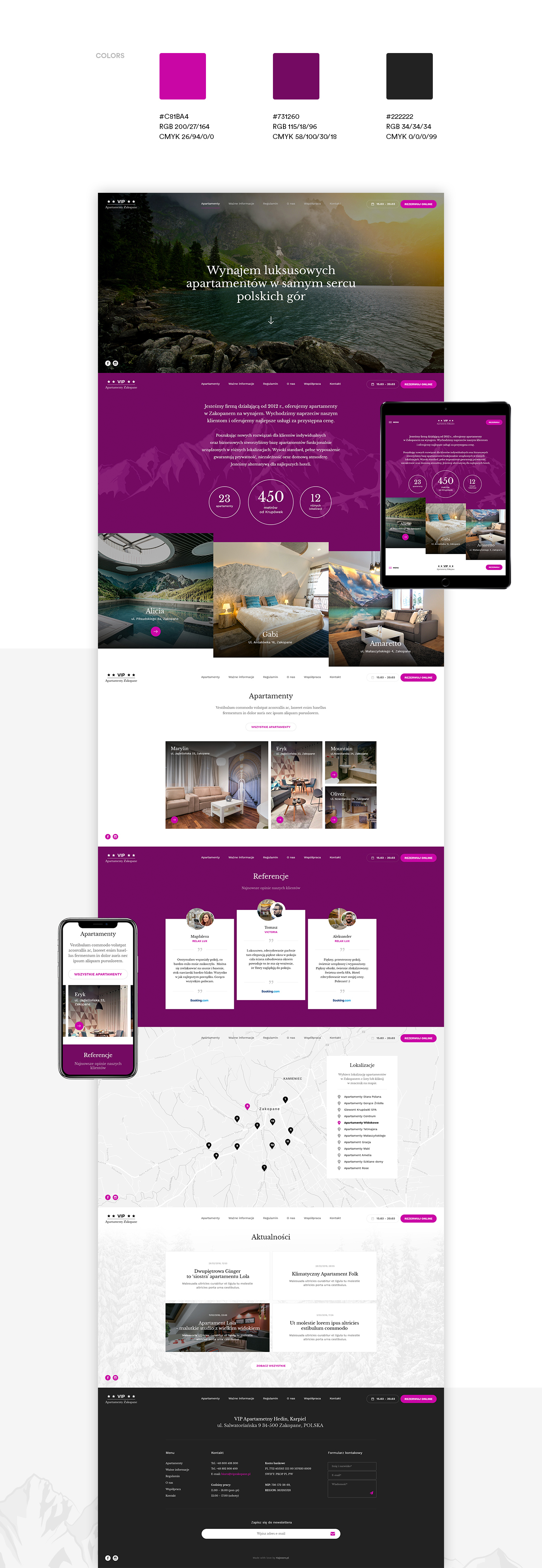 Webdesign UI ux design Web apartments pink mobile