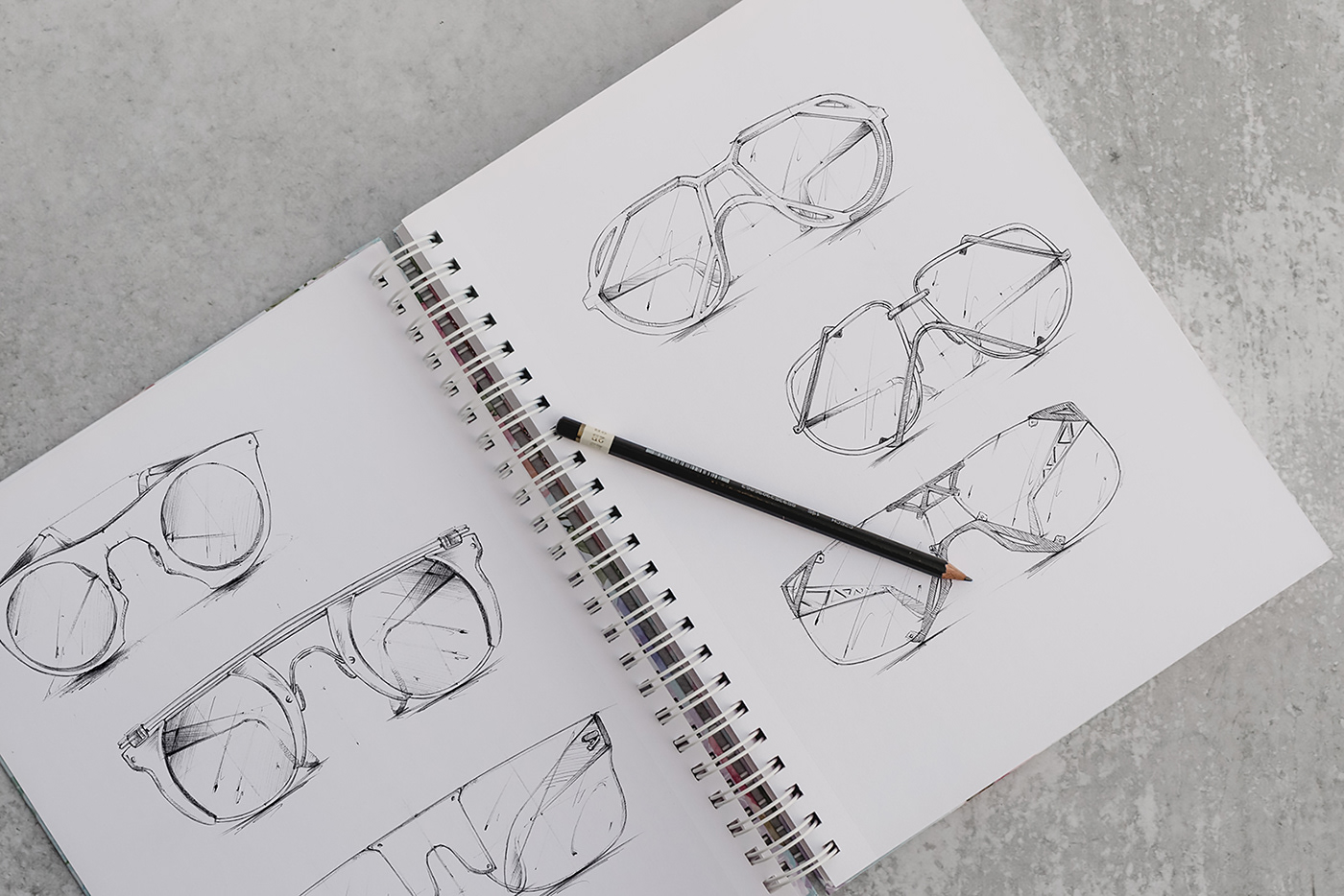 Eye glasses hand drawing Royalty Free Vector Image