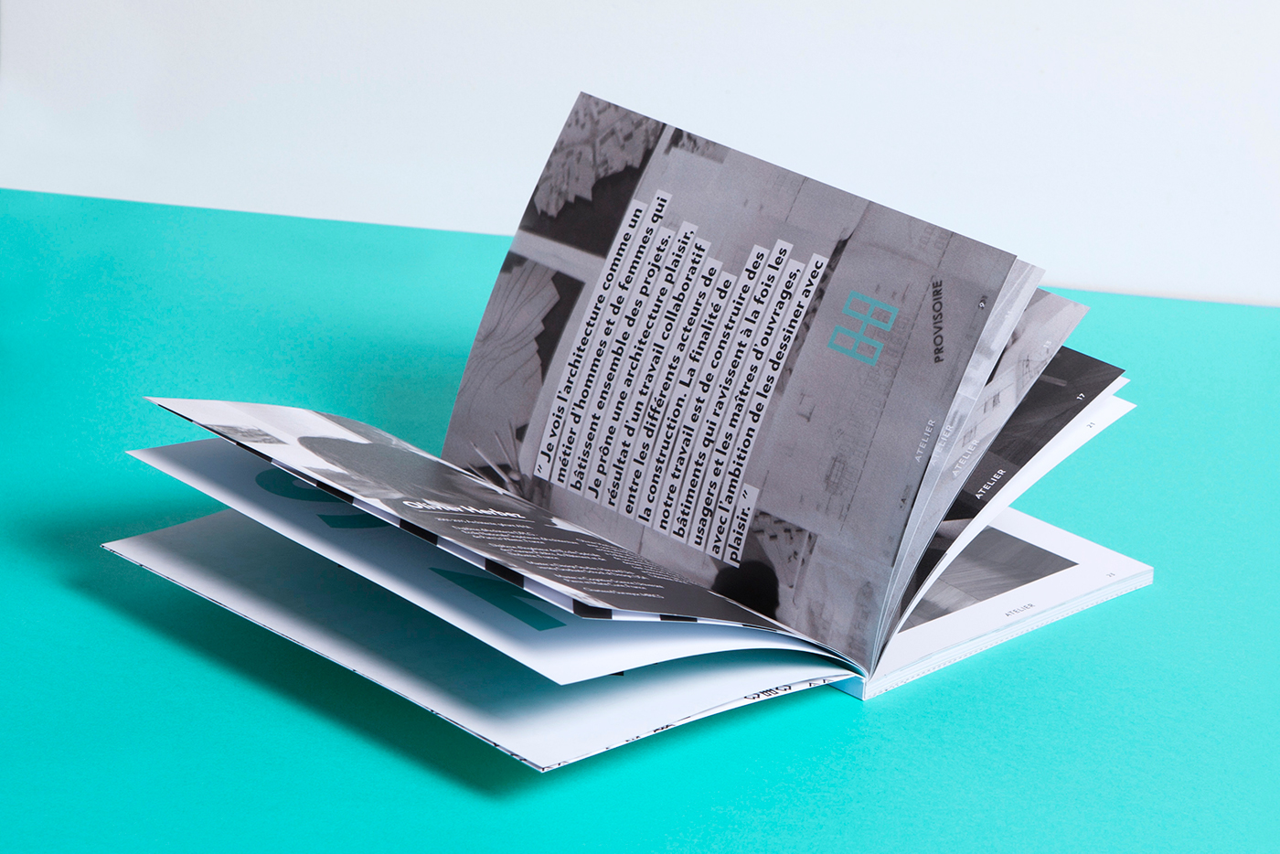 visual identity studio architect Paris logo book stationary pictos black blue bold Webdesign Playful portfolio embossing